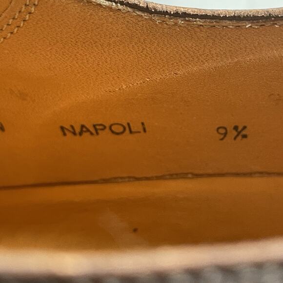 Mezlan Napoli Men's Size 9.5 Brown Leather Cap Toe Oxfords Dress Shoe Casual EUC - Picture 9 of 9